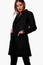 Boohoo Megan Wrap Shawl Collar Boyfriend Coat