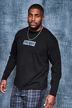 Boohoo Big And Tall Disney 'oh Man' Loose Fit  Tee