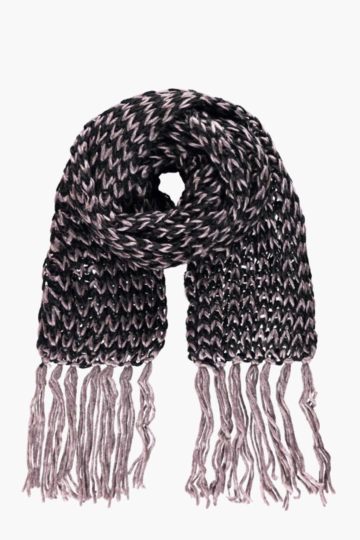 Boohoo Knitted Scarf Brown