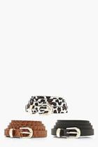 Boohoo 3 Pack Leopard Belt