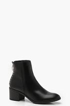 Boohoo Pin Stud Back Ankle Shoe Boots