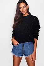 Boohoo Lowis Ladder Detail High Neck Jumper