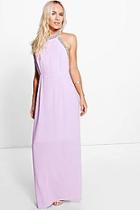 Boohoo Petite Jenna Embellished Halter Maxi Dress