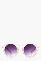 Boohoo Anya Pastel Round Sunglasses Nude