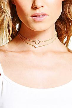 Boohoo Nina Dainty Pearl And Circle Necklace Pack