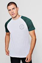 Boohoo Chest Print Raglan T-shirt