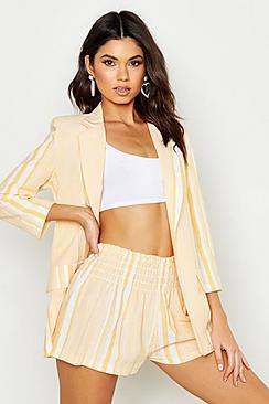 Boohoo Printed Linen Paperbag Shorts