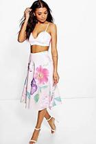 Boohoo Hermione Floral Bodice & Midi Skirt Co-ord Set