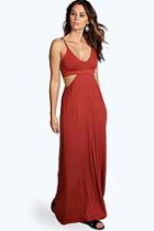 Boohoo Milly Cut Out Strappy Maxi Dress