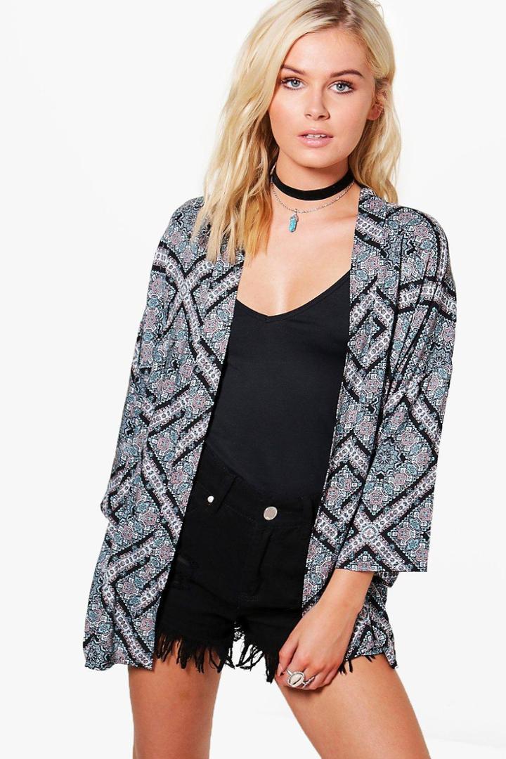 Boohoo Victoria Printed Kimono Multi
