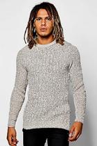 Boohoo Cable Front Slub Crew Jumper