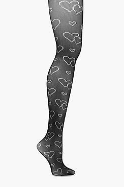 Boohoo Ivy Heart Cut Out Tights