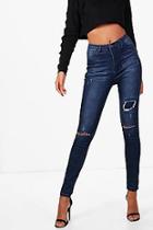 Boohoo Tall Meisha Ripped Knee Skinny Jeans