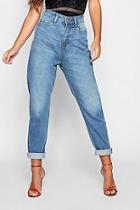 Boohoo Petite High Rise Mom Jeans 26 Leg