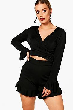 Boohoo Plus Eleanor Slinky Tie Top