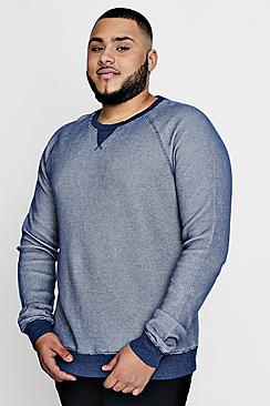 Boohoo Big And Tall Waffle Knit Raglan Sweater