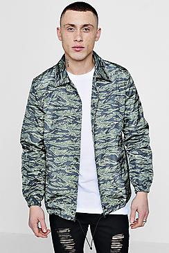 Boohoo Tiger Camo Coach Jacket