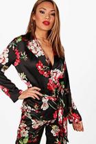 Boohoo Henrietta Floral Print Blazer
