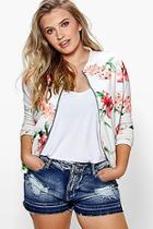 Boohoo Plus Sadie Floral Bomber Jacket