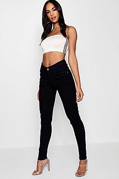 Boohoo Mid Rise 5 Pocket Stretch Skinny Jeans