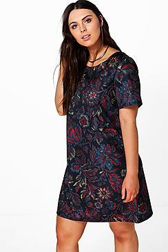 Boohoo Plus Nora Floral Shift Dress