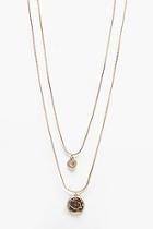 Boohoo Double Coin Layer Necklace