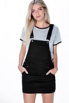 Boohoo Denim Dungaree Pinafore Dress