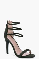 Boohoo Ruby Three Ankle Band Heel Khaki