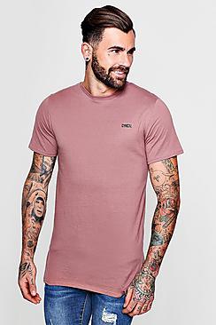 Boohoo Longline Slogan T-shirt With Trapeze Hem