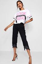 Boohoo Cropped Distressed Straight Leg Jeans