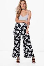 Boohoo Plus Floral Printed Wide Leg Trouser