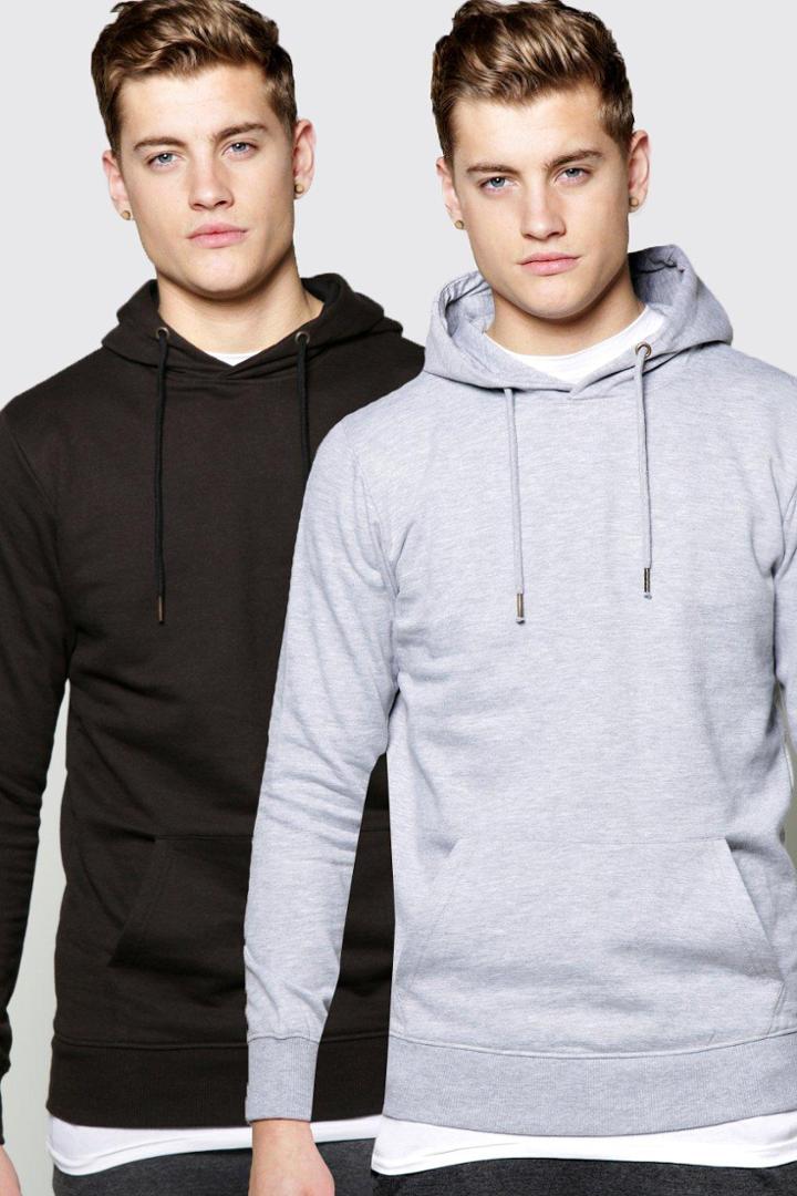Boohoo 2 Pack Over The Head Hoodie Multi