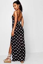 Boohoo Knot Cross Back Jersey Maxi Dress