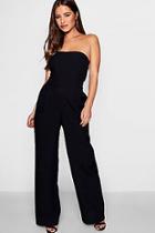 Boohoo Petite Lily Woven Wide Leg Jumpsuit