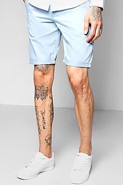 Boohoo Blue Skinny Fit Chino Short