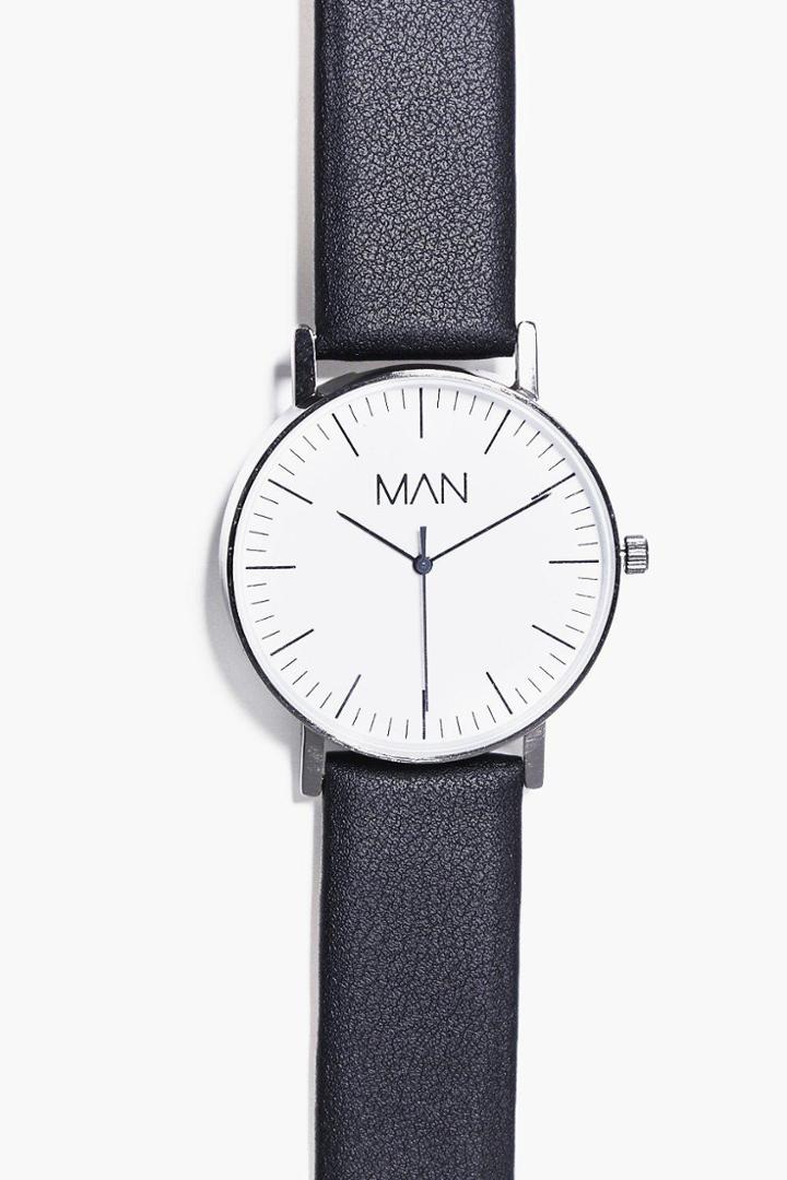 Boohoo Classic Watch With Pu Strap Black