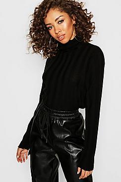 Boohoo Roll Neck Rib Knit Jumper