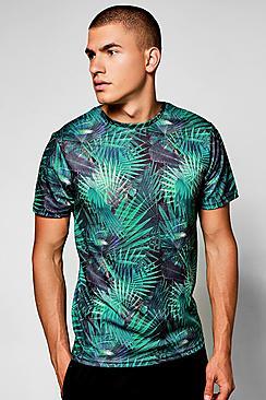 Boohoo Palm Print Sublimation T-shirt