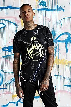 Boohoo Quavo Lightening Huncho Print T-shirt