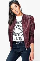 Boohoo Harriet Bomber With Contrast Lining
