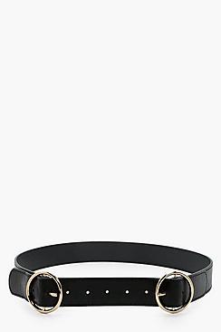 Boohoo Rosie Double Ring Buckle Boyfriend Belt