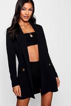 Boohoo Layla Longline Collared Pocket Detail Duster