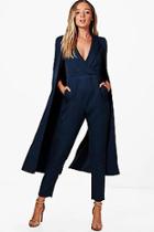 Boohoo Nicole Cape Woven Tailored Jumpsuit