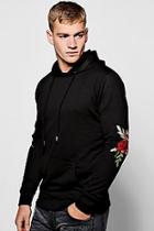 Boohoo Multi Floral Embroidered Hoodie
