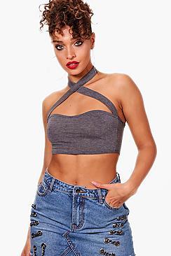 Boohoo Cross Over Strap Bandeau