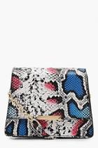 Boohoo 80's Faux Snake Structured Cross Body