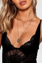 Boohoo Eliza Sovereign And Cross Layered Necklace