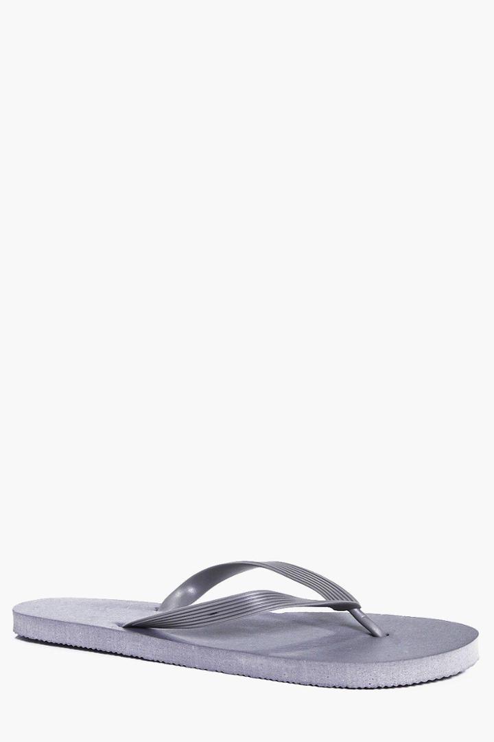 Boohoo Plain Flip Flops Grey