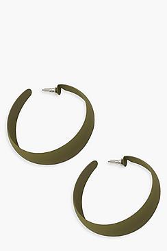 Boohoo Matte Colour Hoop Earrings
