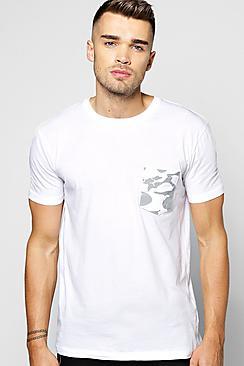 Boohoo Short Sleeve Camo Pocket T Shirt